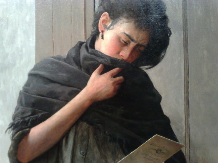 Saudade - 1899 - José Ferraz de Almeida Junior - Perfeita disposição da luz, profundidade e volume