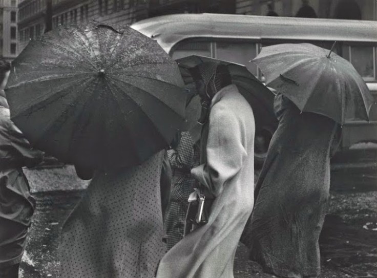 Figures in Rain, San Francisco, from Portfolio Two_ Twelve Photographs by Pirkle Jones - Google Cultural Institute
